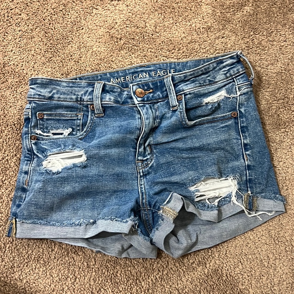 American Eagle Blue Denim Shorts Size 6